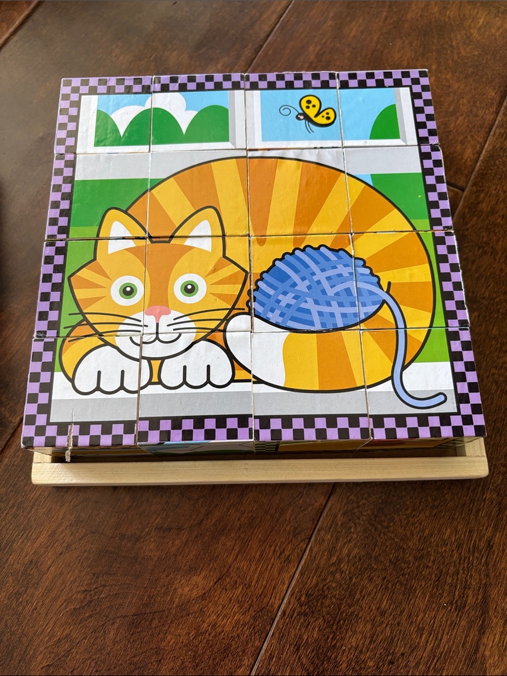 Colorful Pet Puzzle Blocks - Orange & Blue